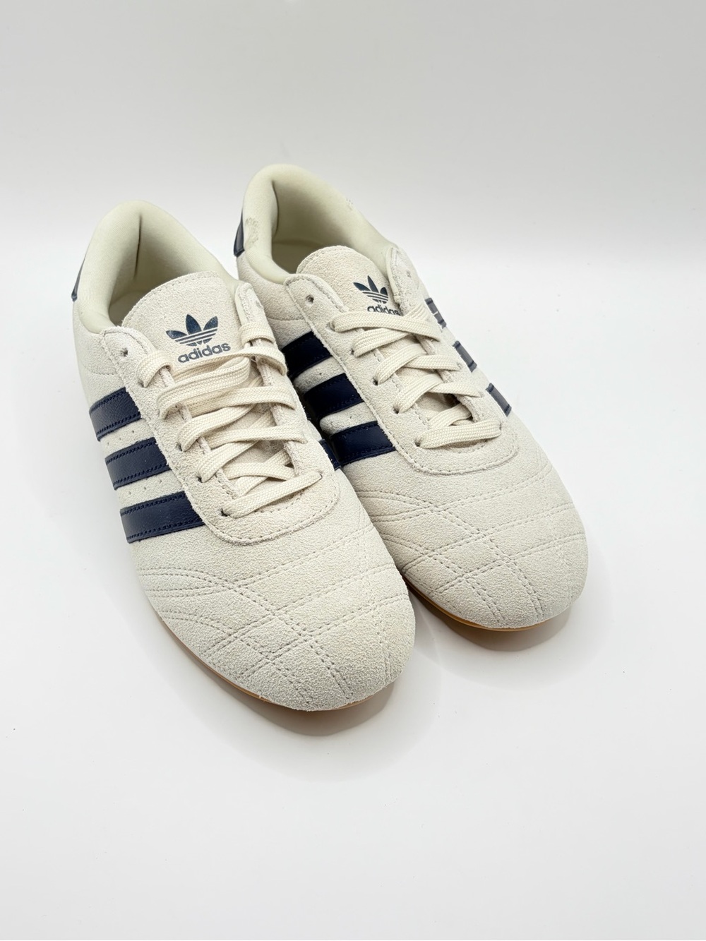Adidas Taekwondo Beige and Blue Suede 7W - Picture 2 of 5